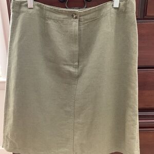 Talbots green linen skirt
